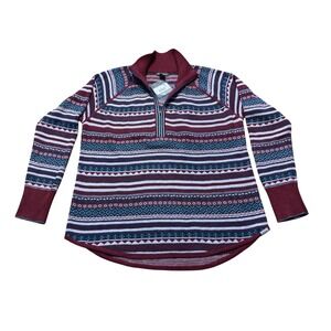 Eddie Bauer Womens Ruby Fair Isle 1/4 Zip Pullover Sweater PM C847 884 New